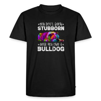 Deutsch Bulldog - Men's Premium Organic T-Shirt - black - Front - Nico (187cm)