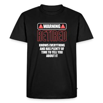 Pension de retraite Pension de pensionné Cadeau de pension de pensionné - T-shirt Premium bio Homme - noir - Devant - Nico (187cm)
