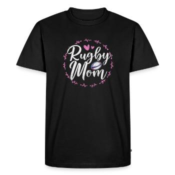 Rugby Mère Rugbyam Football Sport Cadeau - T-shirt Premium bio Homme - noir - Devant - Nico (187cm)