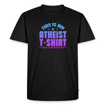 Atheist - Men's Premium Organic T-Shirt - black - Front - Nico (187cm)