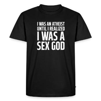 Atheist - Men's Premium Organic T-Shirt - black - Front - Nico (187cm)