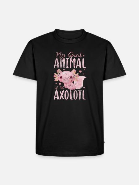 Axolotl Wassertier Wasser Geschenk - Männer Premium Bio T-Shirt - Schwarz