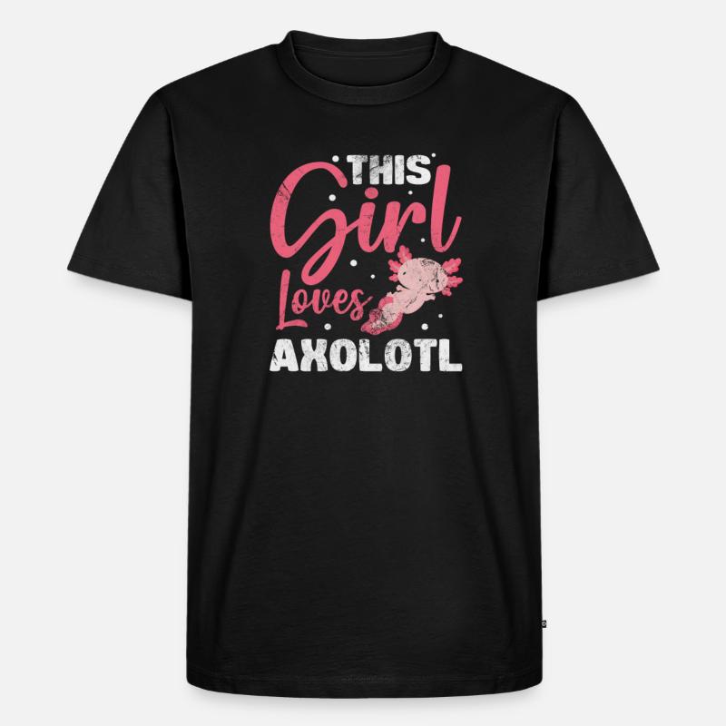 Axolotl Wassertier Wasser Geschenk - Männer Premium Bio T-Shirt - Schwarz