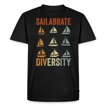 Funny sailboat saying for the boat captain - Men's Premium Organic T-Shirt - black - Front - Nico (187cm)
