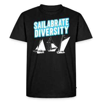Funny sailboat saying for the boat captain - Men's Premium Organic T-Shirt - black - Front - Nico (187cm)