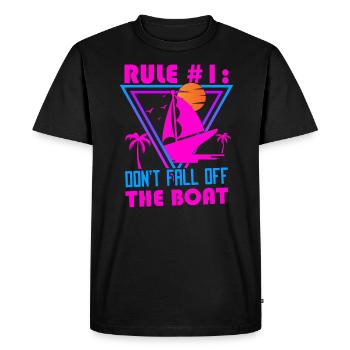 Funny sailboat saying for the boat captain - Men's Premium Organic T-Shirt - black - Front - Nico (187cm)