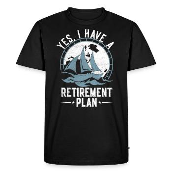 Régime de retraite de voile Voilier marin à la retraite - T-shirt Premium bio Homme - noir - Devant - Nico (187cm)