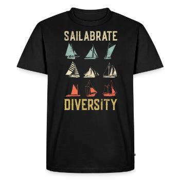 Funny sailboat saying for the boat captain - Men's Premium Organic T-Shirt - black - Front - Nico (187cm)
