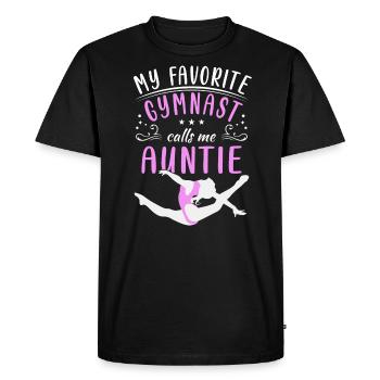 Ma gymnaste préférée m’appelle Tante Gymnastique - T-shirt Premium bio Homme - noir - Devant - Nico (187cm)