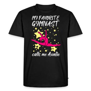 Ma gymnaste préférée m’appelle Tante Gymnastique - T-shirt Premium bio Homme - noir - Devant - Nico (187cm)