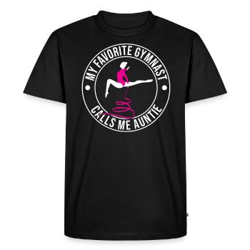 Ma gymnaste préférée m’appelle Tante Gymnastique - T-shirt Premium bio Homme - noir - Devant - Nico (187cm)
