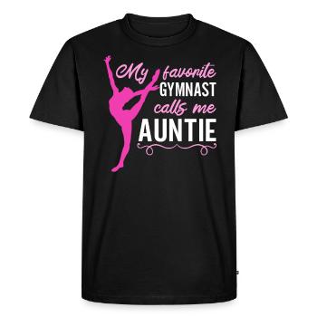 Ma gymnaste préférée m’appelle Tante Gymnastique - T-shirt Premium bio Homme - noir - Devant - Nico (187cm)