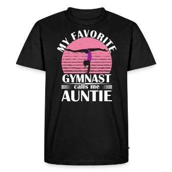 Ma gymnaste préférée m’appelle Tante Gymnastique - T-shirt Premium bio Homme - noir - Devant - Nico (187cm)