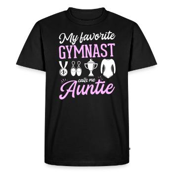 Ma gymnaste préférée m’appelle Tante Gymnastique - T-shirt Premium bio Homme - noir - Devant - Nico (187cm)