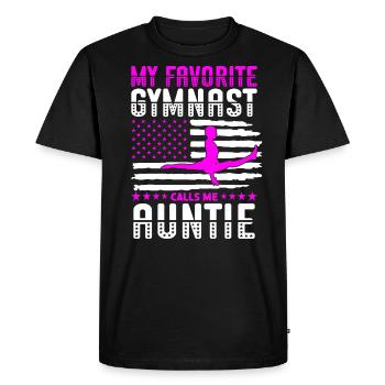 Ma gymnaste préférée m’appelle Tante Gymnastique - T-shirt Premium bio Homme - noir - Devant - Nico (187cm)