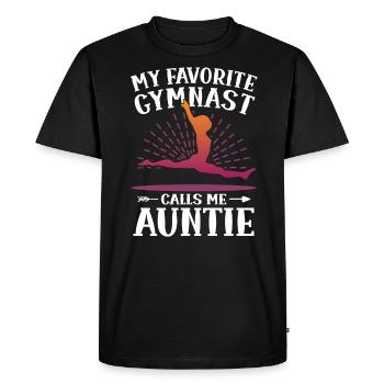 Ma gymnaste préférée m’appelle Tante Gymnastique - T-shirt Premium bio Homme - noir - Devant - Nico (187cm)