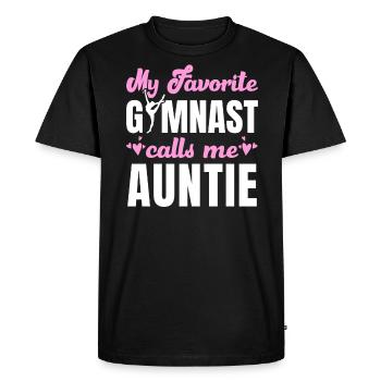 Ma gymnaste préférée m’appelle Tante Gymnastique - T-shirt Premium bio Homme - noir - Devant - Nico (187cm)