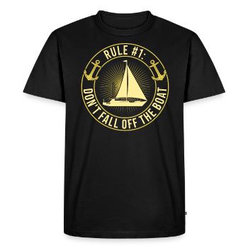 Funny sailboat saying for the boat captain - Men's Premium Organic T-Shirt - black - Front - Nico (187cm)