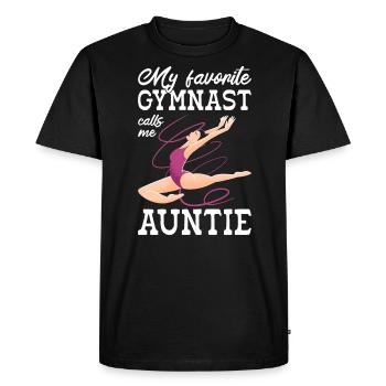 Ma gymnaste préférée m’appelle Tante Gymnastique - T-shirt Premium bio Homme - noir - Devant - Nico (187cm)
