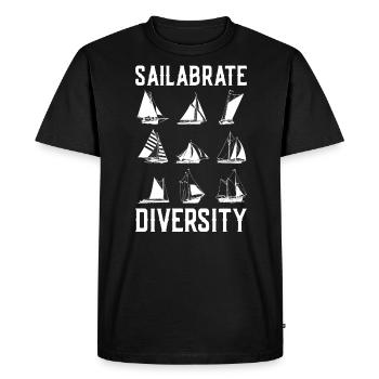 Drôle de dicton de voilier pour le capitaine du bateau - T-shirt Premium bio Homme - noir - Devant - Nico (187cm)