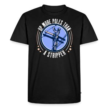 Électricien de lignes électriques - T-shirt Premium bio Homme - noir - Devant - Nico (187cm)
