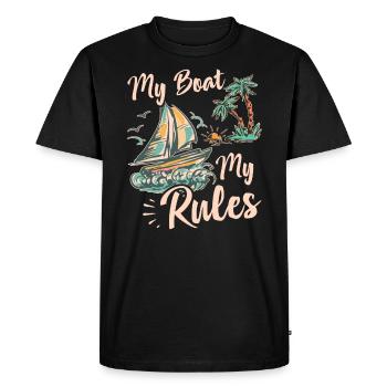 Catamaran Sailor My Boat My Rules - Men's Premium Organic T-Shirt - black - Front - Nico (187cm)