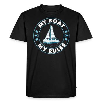 Catamaran Sailor My Boat My Rules - Men's Premium Organic T-Shirt - black - Front - Nico (187cm)