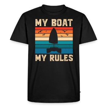 Catamaran Sailor My Boat My Rules - Men's Premium Organic T-Shirt - black - Front - Nico (187cm)