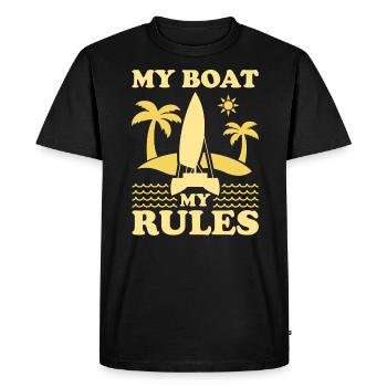 Catamaran Sailor My Boat My Rules - Men's Premium Organic T-Shirt - black - Front - Nico (187cm)