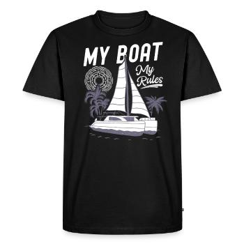 Catamaran Sailor My Boat My Rules - Men's Premium Organic T-Shirt - black - Front - Nico (187cm)