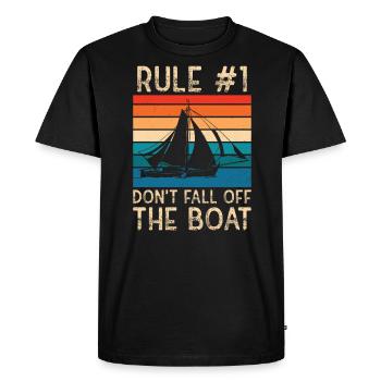 Funny sailboat saying for the boat captain - Men's Premium Organic T-Shirt - black - Front - Nico (187cm)