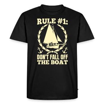 Funny sailboat saying for the boat captain - Men's Premium Organic T-Shirt - black - Front - Nico (187cm)