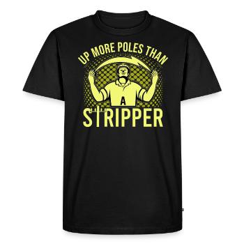 Électricien de lignes électriques - T-shirt Premium bio Homme - noir - Devant - Nico (187cm)