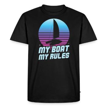 Catamaran Sailor My Boat My Rules - Men's Premium Organic T-Shirt - black - Front - Nico (187cm)