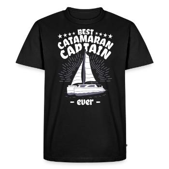 Catamaran Sailing Sailor Meilleur Capitaine de Catamaran - T-shirt Premium bio Homme - noir - Devant - Nico (187cm)