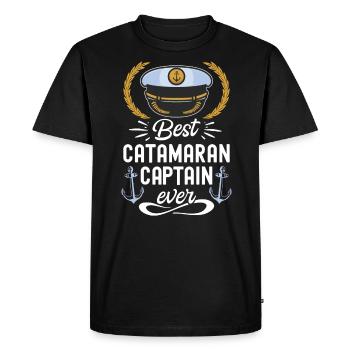 Catamaran Sailing Sailor Meilleur Capitaine de Catamaran - T-shirt Premium bio Homme - noir - Devant - Nico (187cm)