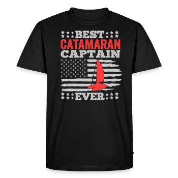 Catamaran Sailing Sailor Meilleur Capitaine de Catamaran - T-shirt Premium bio Homme - noir - Devant - Nico (187cm)