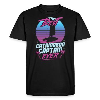 Catamaran Sailor Meilleur Capitaine de Catamaran - T-shirt Premium bio Homme - noir - Devant - Nico (187cm)