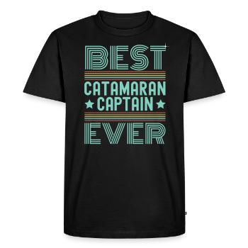 Catamaran Sailing Sailor Meilleur Capitaine de Catamaran - T-shirt Premium bio Homme - noir - Devant - Nico (187cm)
