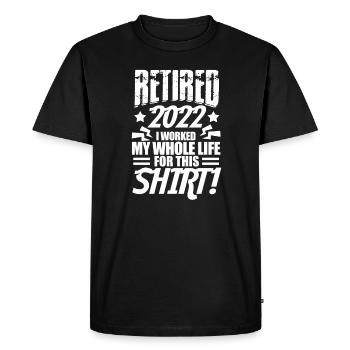 Pension de retraite Pension de pensionné Cadeau de pension de pensionné - T-shirt Premium bio Homme - noir - Devant - Nico (187cm)
