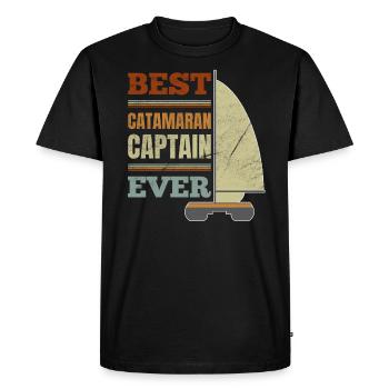 Catamaran Sailing Sailor Meilleur Capitaine de Catamaran - T-shirt Premium bio Homme - noir - Devant - Nico (187cm)