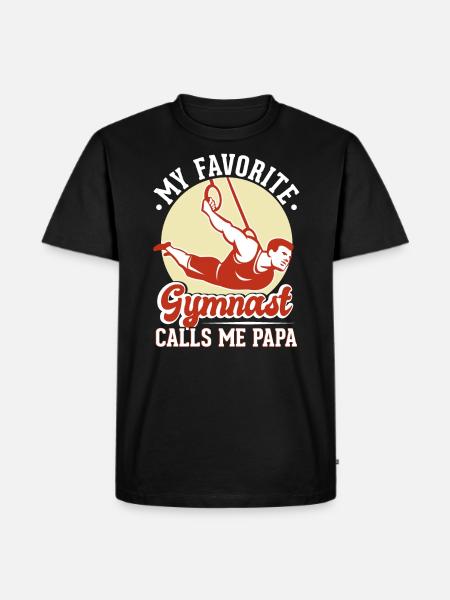 Mon gymnaste préféré m’appelle Papa - T-shirt Premium bio Homme - noir