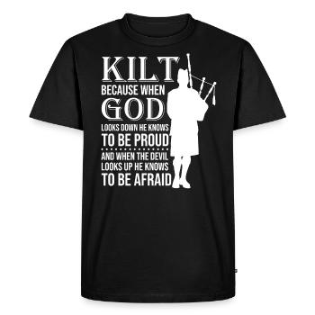 Scottish Kilt Saying Scottish Skirt Scotland - Men's Premium Organic T-Shirt - black - Front - Nico (187cm)