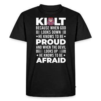 Kilt écossais disant jupe écossaise Écosse - T-shirt Premium bio Homme - noir - Devant - Nico (187cm)