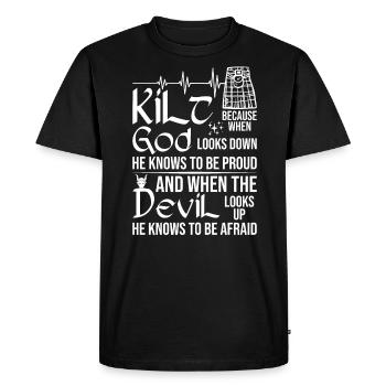 Kilt écossais disant jupe écossaise Écosse - T-shirt Premium bio Homme - noir - Devant - Nico (187cm)