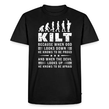 Scottish Kilt Saying Scottish Skirt Scotland - Men's Premium Organic T-Shirt - black - Front - Nico (187cm)
