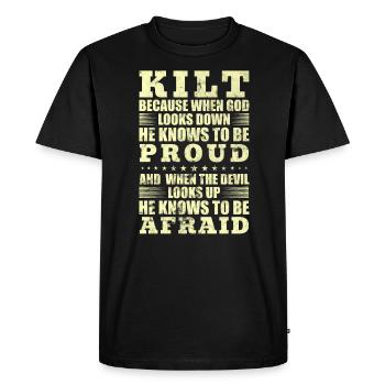 Kilt écossais disant jupe écossaise Écosse - T-shirt Premium bio Homme - noir - Devant - Nico (187cm)