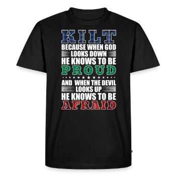 Scottish Kilt Saying Scottish Skirt Scotland - Men's Premium Organic T-Shirt - black - Front - Nico (187cm)