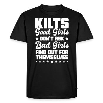 Scottish Kilt Saying Scottish Skirt Scotland - Men's Premium Organic T-Shirt - black - Front - Nico (187cm)