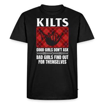 Scottish Kilt Saying Scottish Skirt Scotland - Men's Premium Organic T-Shirt - black - Front - Nico (187cm)
